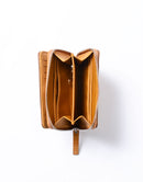 Sand Round Zipper Middle Wallet No.04281