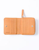 Sand Round Zipper Compact Wallet No.04282