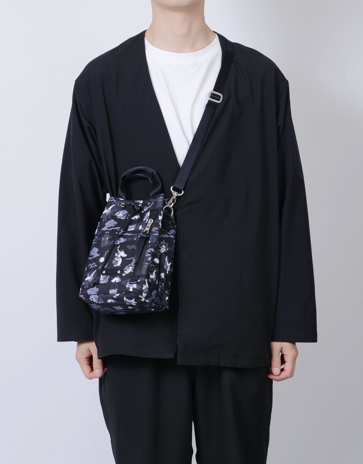 MUNE ATSUSHI x master-piece Drawstring Shoulder Bag No