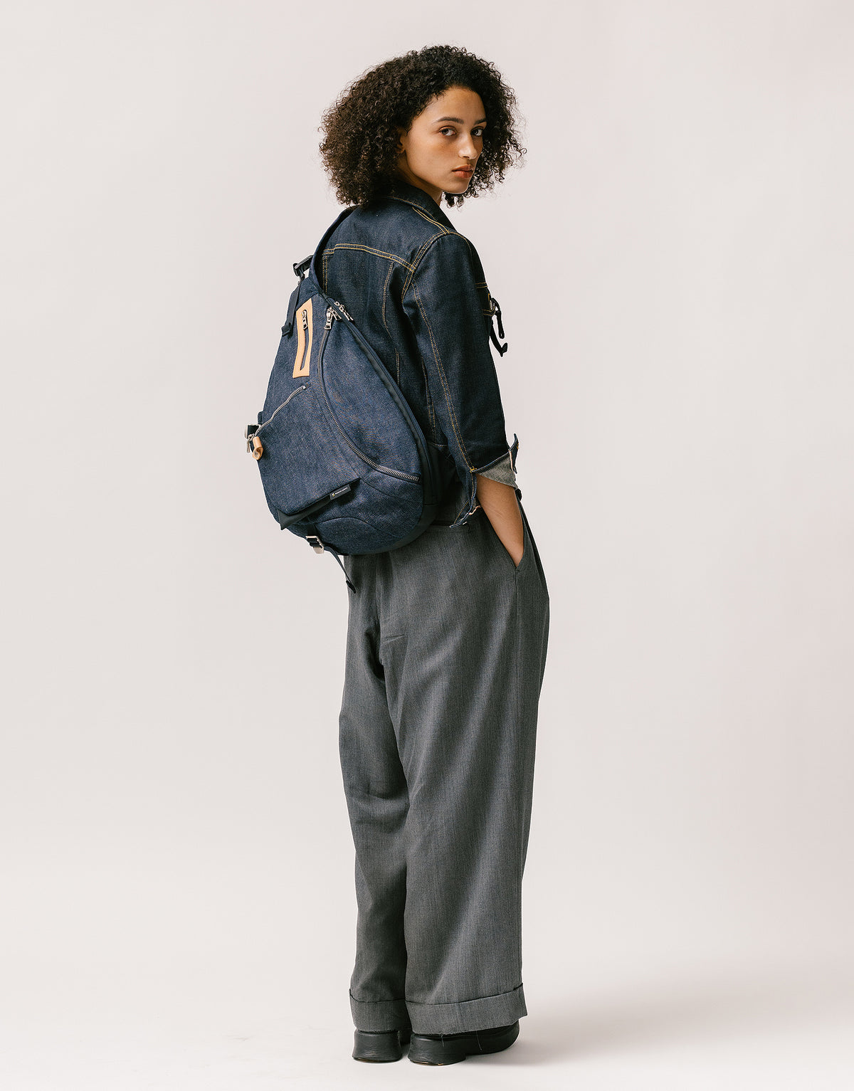 【希少】Master-piece FULLCOUNT コラボ ウエストバッグ 紺 FULLCOUNT x master-piece Collaboration Series Wide Sling Bag No